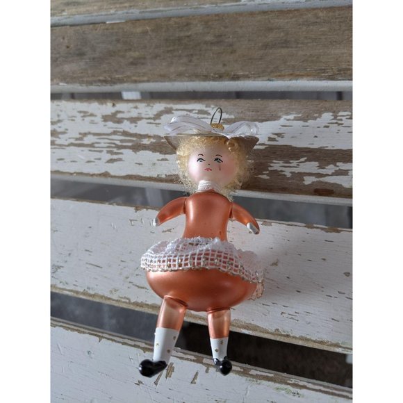 Italian glass lady hat woman ornament Xmas holiday